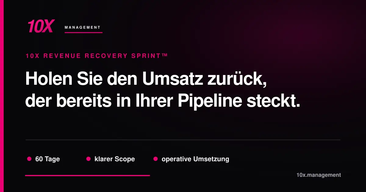 10X Management – Revenue Recovery aus Bestandskunden, offenen Angeboten und Folgeanlässen